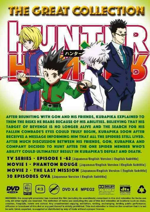 ANIME DVD Hunter x Hunter Season 1+2 (1-210End+2 Movie+30 OVA) ENGLISH  DUBBED