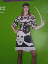 Matee Pirate Costume Halloween 4 Piece Set Fringe on Skirt Size 8