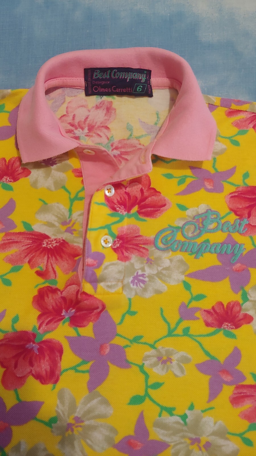 Vintage 80s Woman BEST COMPANY Olmes Carretti Polo Shirt Size 6- M/L approx RARE image 8
