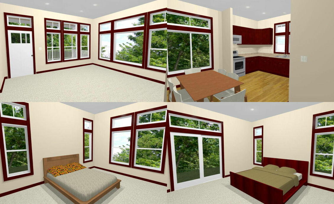 30x40 House -- 2 Bedroom 2 Bath -- 1,136 sq ft -- PDF Floor Plan -- Model 1B