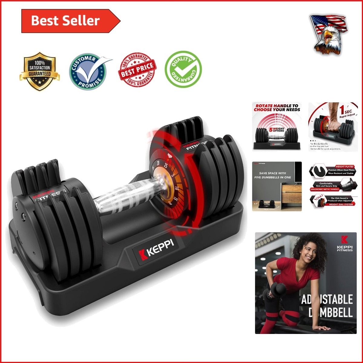 Spinlock Adjustable Core Home Fitness Adjustable Dumbbell Set