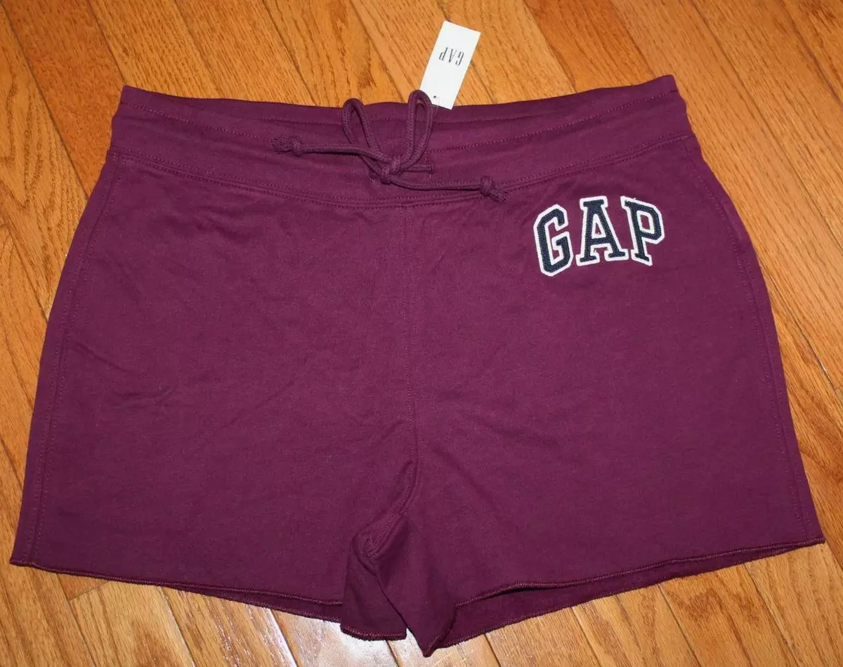 NEW NWT Womens GAP LOGO Fleece Cut Off Sweatpants Drawstring