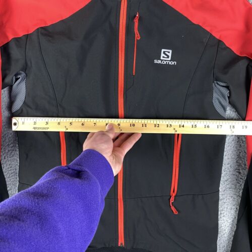 Salomon Jacket Mens Small Black Clima Wind Full Zip Windbreaker Running Training - Picture 4 of 9