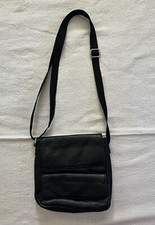 Vtg Wilsons Maxima Black Leather Adjustable Crossbody Bag Small Purse