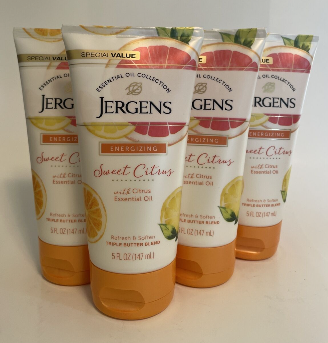 4 Jergens Energizing Sweet Citrus Body Butter Triple Butter Blend 5 oz