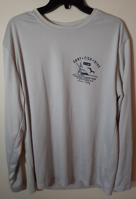 ラブ Livin' Salty L/S Shirt Orange Beach Alabama Mens Size XL Surf