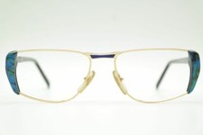 Vintage Lamy Elite 426 Gold Blue Oval Glasses Frame Eyeglasses NOS