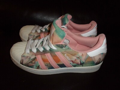 adidas superstar pink farm print