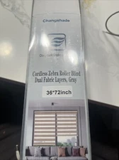  Cordless Zebra Roller Shades for Windows,White Sheer Zebra Blinds Dual Layer 