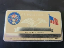 Vintage Perma-Plate B.P.O.E ELKS Club Social Security ID Card A NOS 1970'S 
