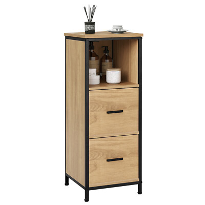 EUGAD Badezimmerschrank 2 abnehmbaren Schubladen Badschrank schmal Eckschrank