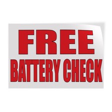 Decal Stickers Free Battery Check Auto Body Shop Car Repair B Store Sign Label
