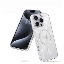 For iPhone 16 Pro Max 15 14 13 12 Bling Glitter Mag Safe Case Shockproof Cover