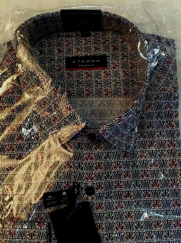 Eterna Mens Patterned Easy Iron Modern Fit Shirt Size 38 15" RRP £59.99 - 第 1/4 張圖片