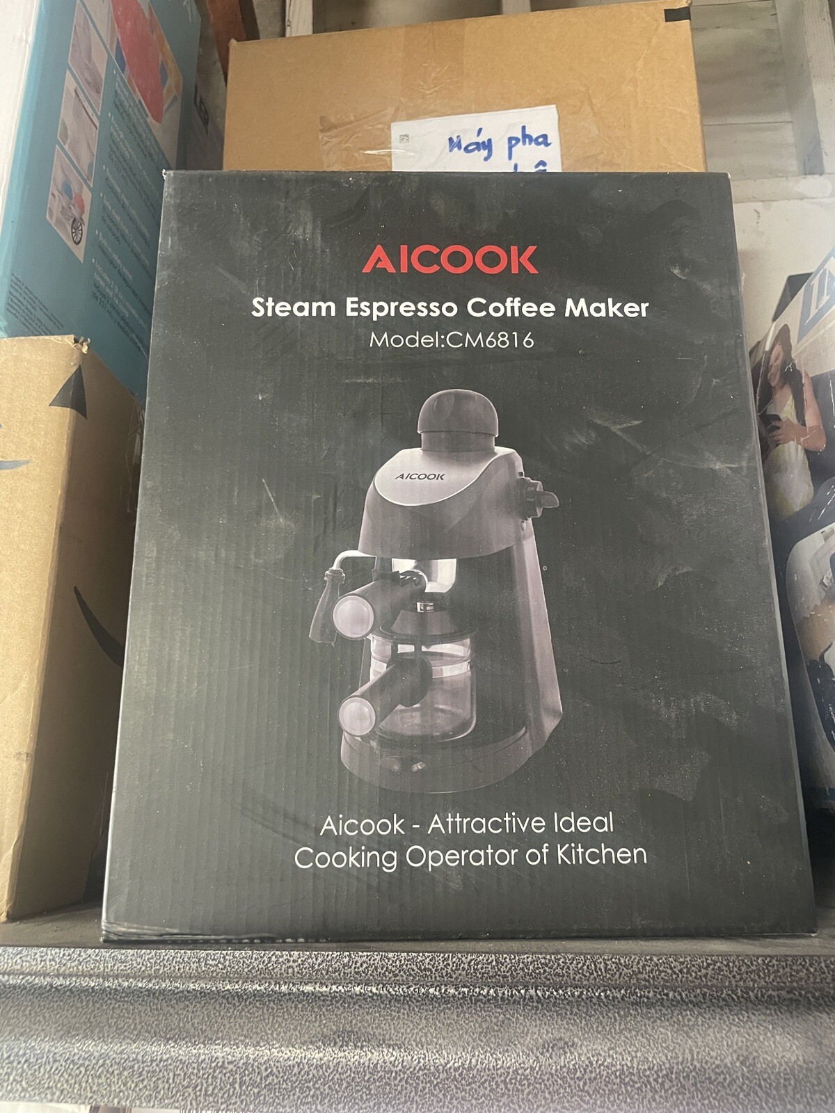 Aicook Steam Espresso Coffee Maker, Model CM6816 - NEW IN BO