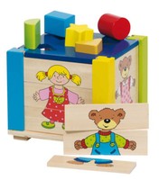Puzzlekiste Aus Holz Steckbox Formenkiste Sortierbox Puzzlebox Steckspiel Neu
