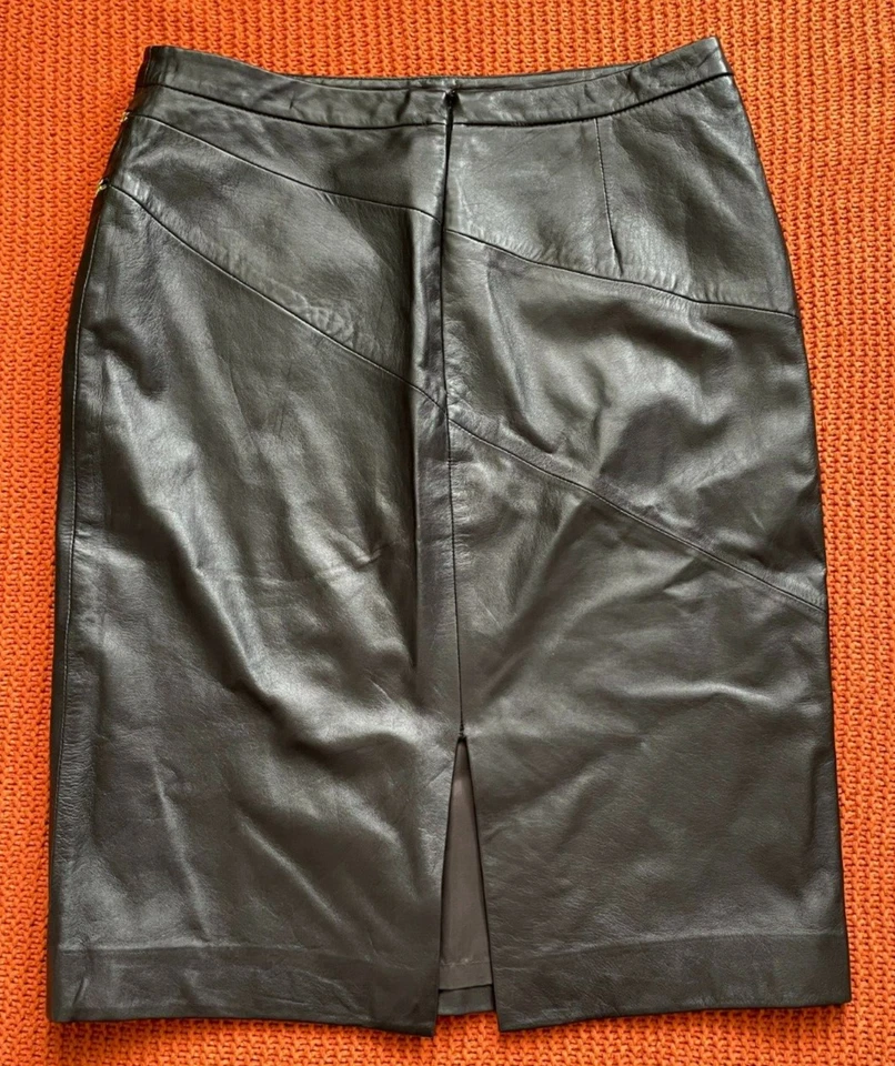 Falda recta hasta la rodilla de cuero negro CARLISLE talla 8 Foto 4 de 4