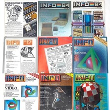 Vintage LOT 9 INFO 64 MAGAZINES Commodore 64 Amiga Computing COMPUTER HISTORY