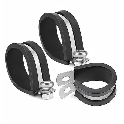 Rubber Lined P Clips Cable Mounting Hose Pipe Clamp Stainless Steel Size 5-200mm - Picture 2 of 20