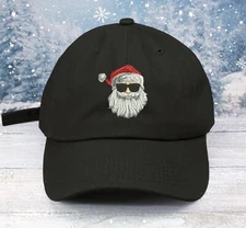 COOL SANTA CLAUS EMBROIDERED CHRISTMAS  BASEBALL CAP  DRIP DJ  DAD HAT