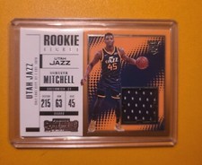 DONOVAN MITCHELL 2017-18 CONTENDERS ROOKIE TICKET JERSEY SWATCH #RTS-12 JAZZ RC