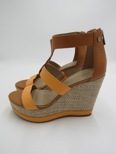Hellbraune Leder-Sandalen Keilabsatz T-Riemen Antonio Melani Strand Boho Damen 6,5 Cam - Bild 4 von 18