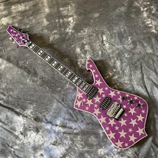 6 String Purple Iceman Electric Guitar 2H Pickup Floyd Rose Bridge starFR Bridge