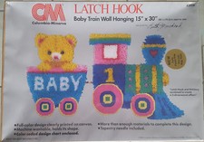 Columbia Minerva BabyTrain Wall Hanging 15"X30" Latch Hook Model K3908 -1983-NEW