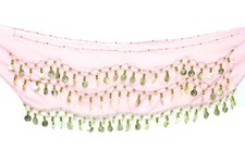 Châle ROSE dance orientale du ventre ethnique foulard décoré du Moyen Orient