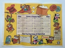SHIRT TALES Hardee's (Carl's Jr) Paper Placemat w 1984 Calendar
