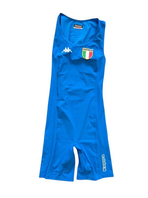 Italia Azzurro Damen Top Kombat Body Rudern Kappa - Neu