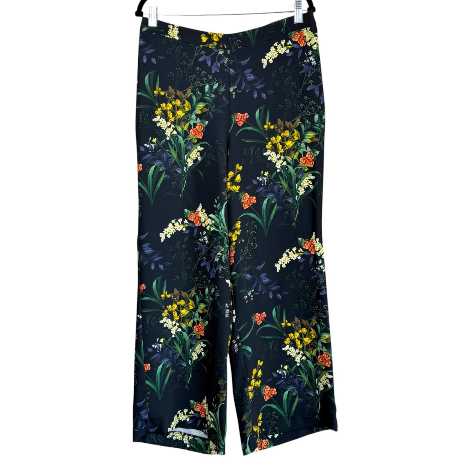 Chicos Womens Floral Wide Leg Soft Pants Size 12 Pull On Lightweight Boho