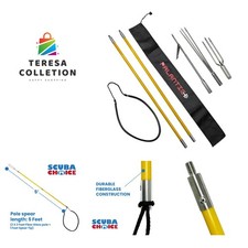 5' Fiberglass Pole Spear with 3-Tip Set Sling - Perfect for Underwater Hunting