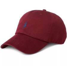 Polo Ralph Lauren Men's One Size Cotton Chino Adjustable Ball Cap Maroon Wine