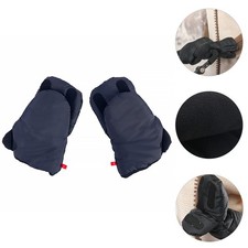 Reusable Windproof Winter Gloves Black Thickened Warm Gloves for Stroller Use