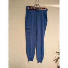 FIGS Technical Collection Blue Jogger Scrub Pants Womens XXS Cargo Pockets flaw