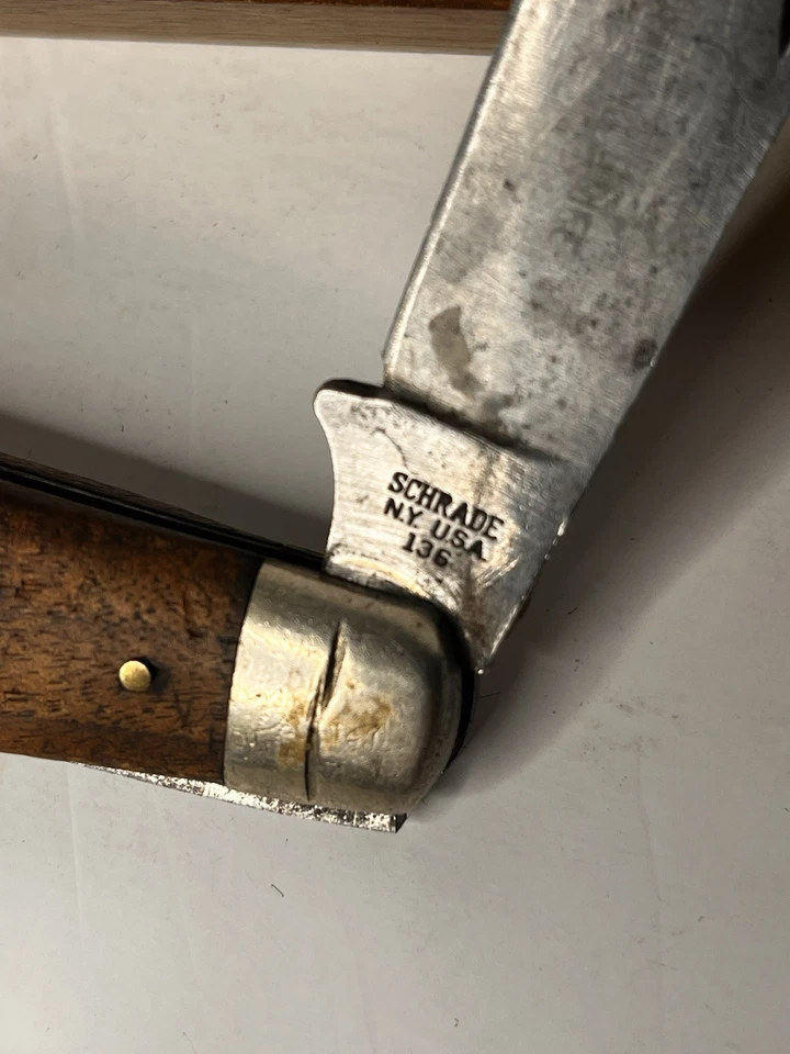 Винтажный, Schrade 136, Hawkbill, складной карманный нож, секатор скребок Нью-Йорк США - Изображение 2 из 4