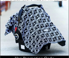 Carseat Canopy infant car seat cover, black  white geometric pattern,