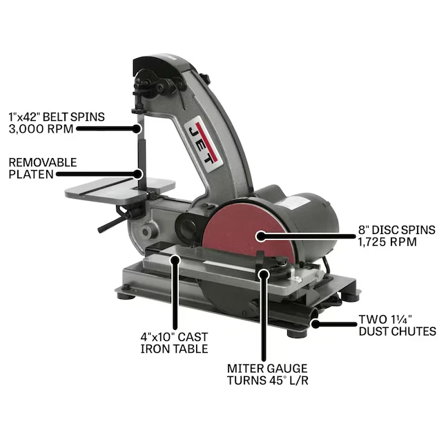 Lijadora de sobremesa JET 1 pulgada x 42 pulgadas correa 6 amperios - venta y envío gratuito- Foto 2 de 4