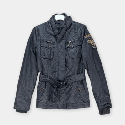Khujo Steppjacke Damen Gr. M Dunkelblau tailliert für den Übergang mit Aufnähern