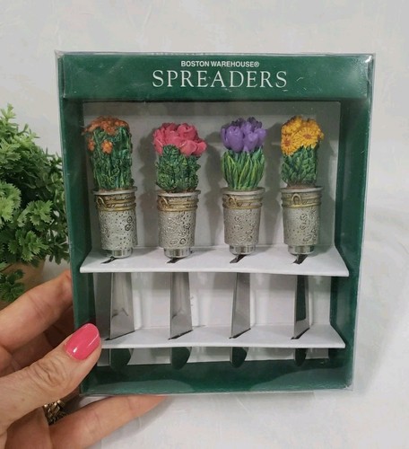 Boston Warehouse Spreaders rari coltelli burro vintage vaso fiori giardinaggio fiorista