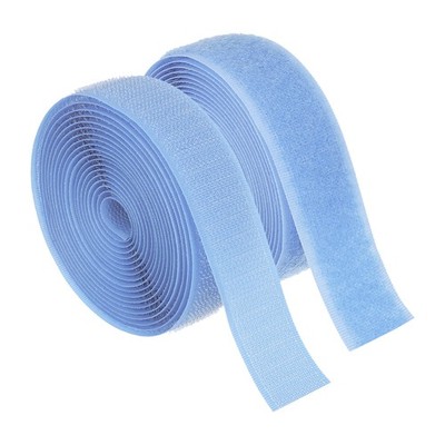 3 Yard 1 Inch(25mm) Width Sew on Hook and Loop Strips Non-Adhesive, Light Blue