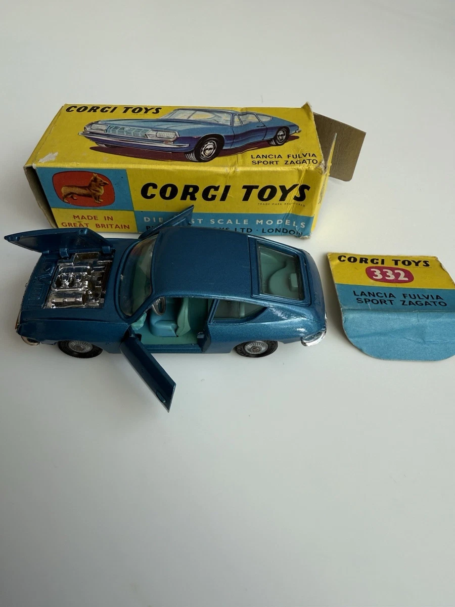 Corgi Toys 332 Lancia Fulvia Sport Zagato - Bleu - Boîte Vintage - 1960