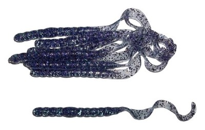 ''NEW'' Pack of (8)  7'' Custon Made Curly Tailed Worms (Disco Purple)Bass Fishing