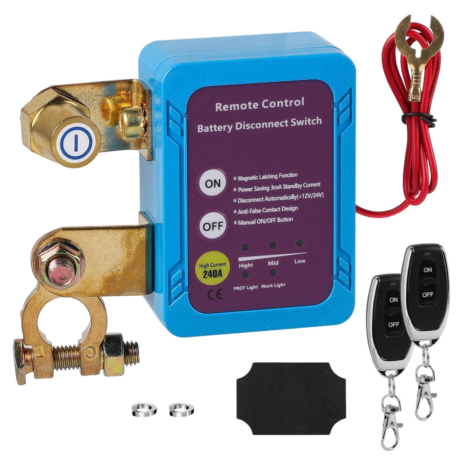 Coupe-circuit batterie 12V 240A télécommande contre les pannes de voiture