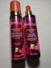 2 MIELLE Pomegranate Honey Blend Air Dry Styler Gel/Curl Define Mousse M05