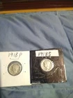 1918 P + S Mercury Silver Dime 90% Lot  Good Fine Circulated Nr Old Coins US Vf