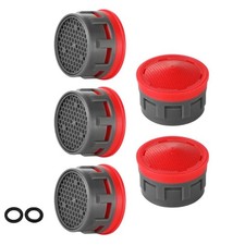 JQK Faucet Aerator, 2.2 GPM Flow Retrictor Insert 5 Pack, Red  gpm
