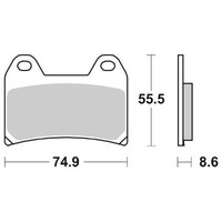 BeläGe Vorderseite Racing SBS 706 Carbon Motorrad Guzzi V7 III Special (Lda00)
