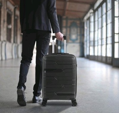 GENTOR Hartschalenkoffer, Reisetrolley, Handgepäck,TSA-Schloss, Schwarz.
